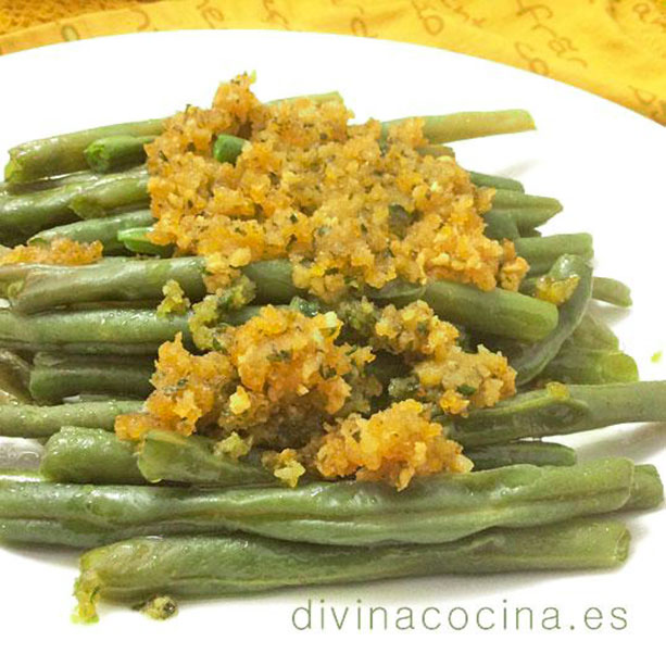 Judías verdes con almendras - Receta de DIVINA COCINA