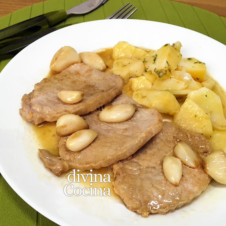 Lomo de cerdo al ajillo - Receta de DIVINA COCINA