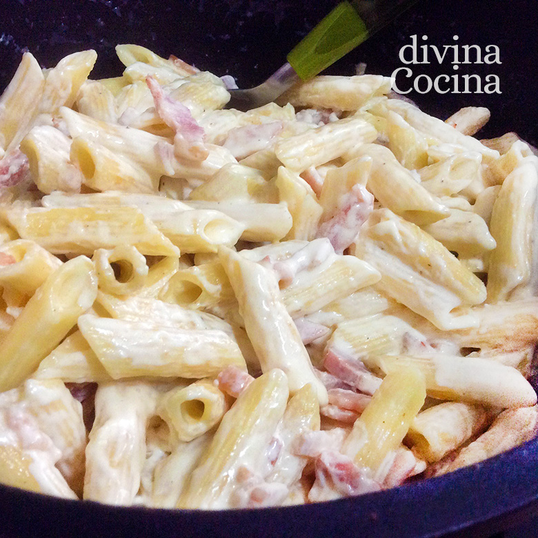 Macarrones Carbonara Con Queso Crema Receta De Divina Cocina