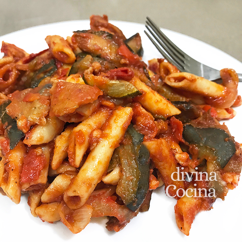 receta de macarrones con pisto