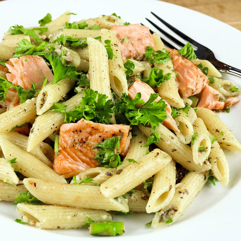 macarrones con salmon