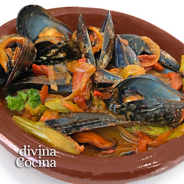 mejillones al vapor con verduritas