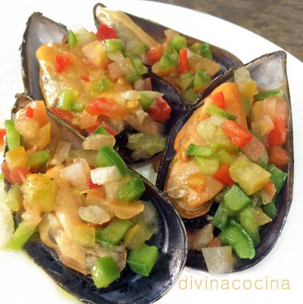 Mejillones con vinagreta