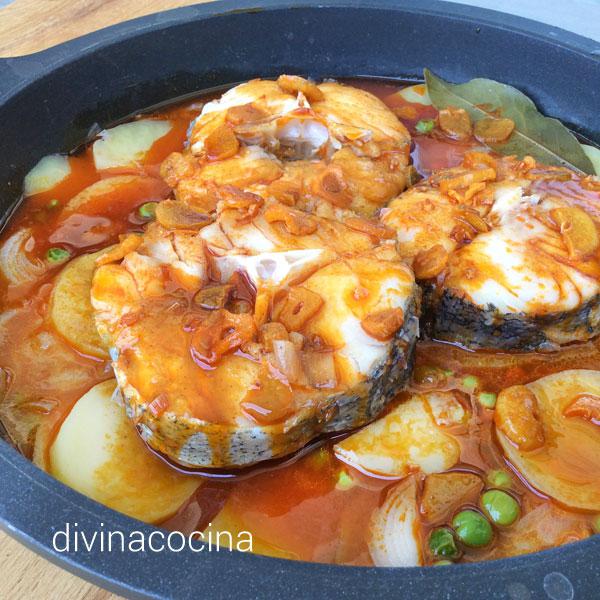 Merluza a la gallega cazuela