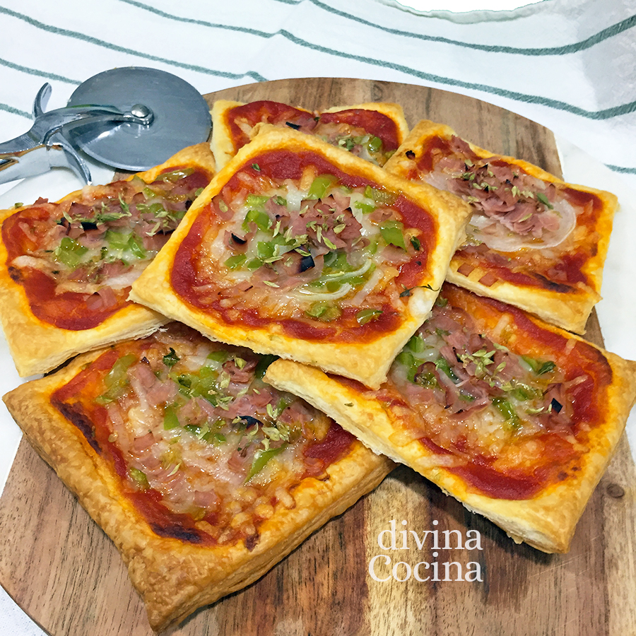 mini pizzas hojaldre