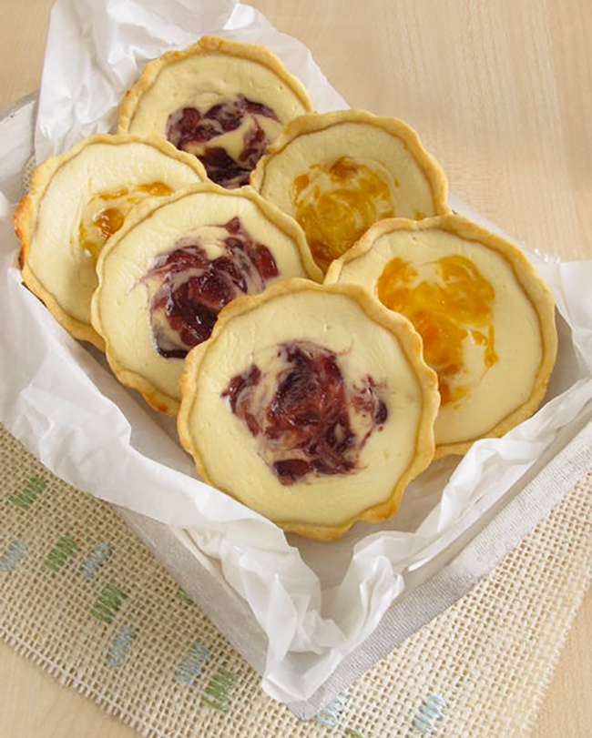 tartaletas de queso mermelada