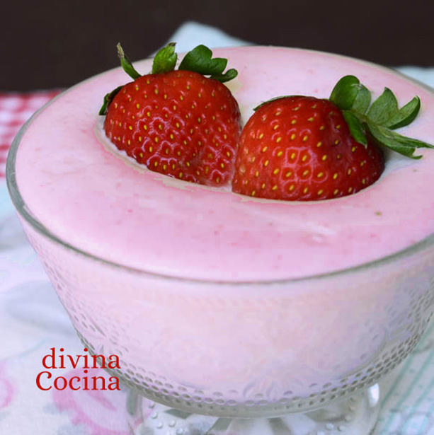 mousse de fresas