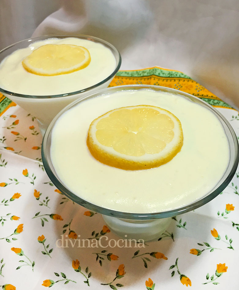 Mousse de limón fácil y rápida sin huevo - Receta de DIVINA COCINA
