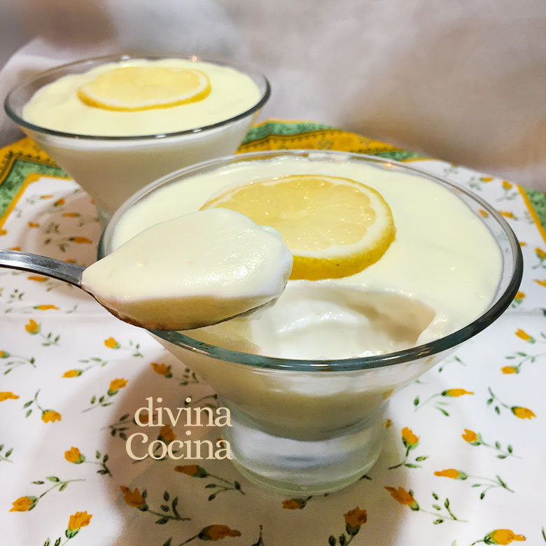 Mousse de limón fácil y rápida sin huevo - Receta de DIVINA COCINA