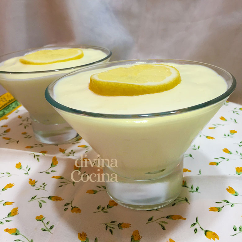 Mousse de limón fácil y rápida sin huevo - Receta de DIVINA COCINA