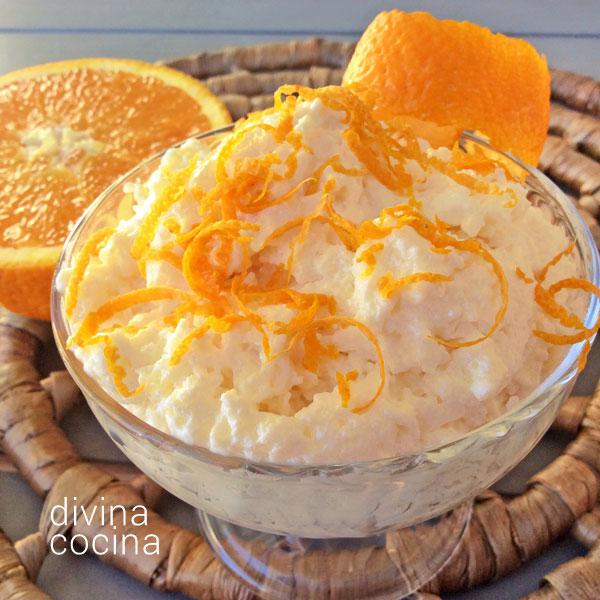 mousse de naranja y yogur