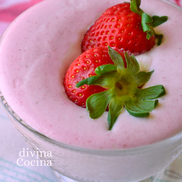 mousse de fresas