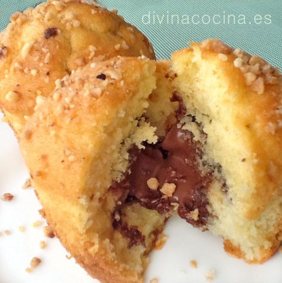 muffins de nocilla o nutella