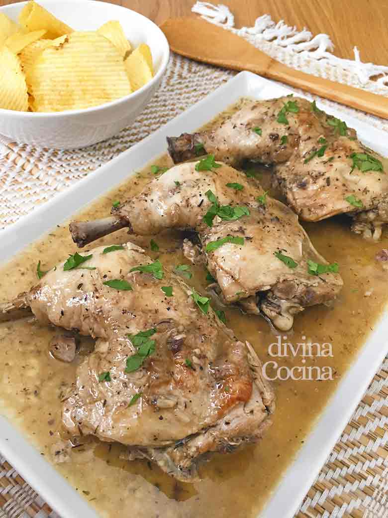 muslos de pollo en salsa