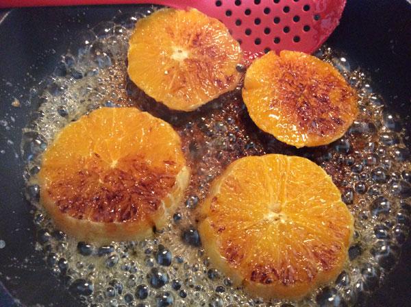 naranjas tostadas con miel