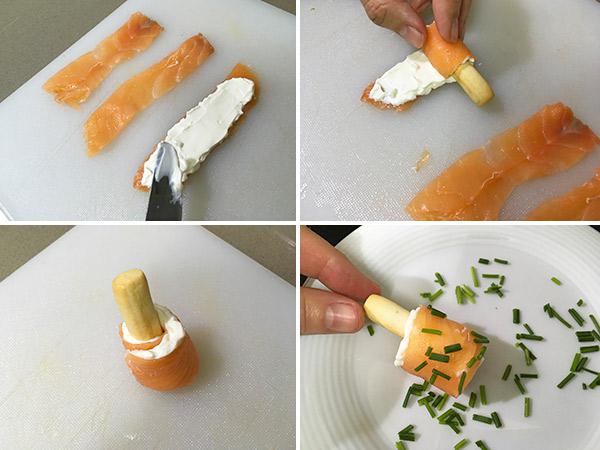 receta de canapes con palitos de salmon