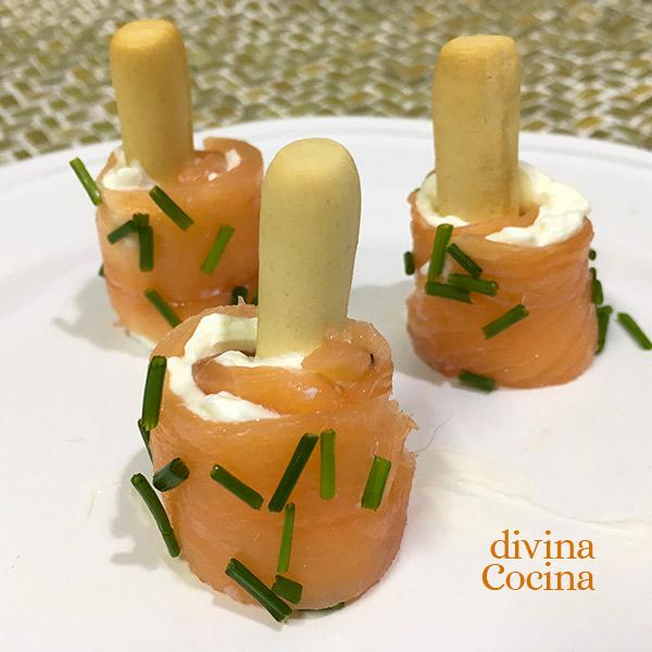 receta de canapes con palitos de salmon