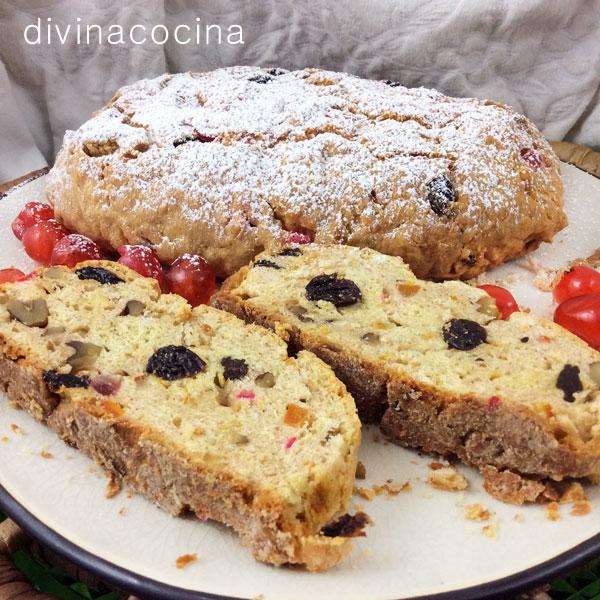 pan dulce de frutas y yogur