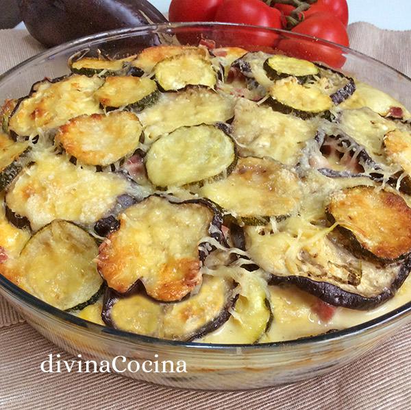 pastel de berenjenas y calabacines