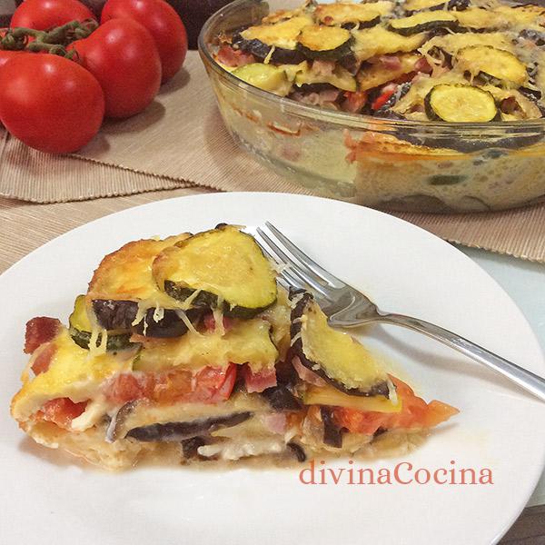 pastel de berenjenas y calabacines