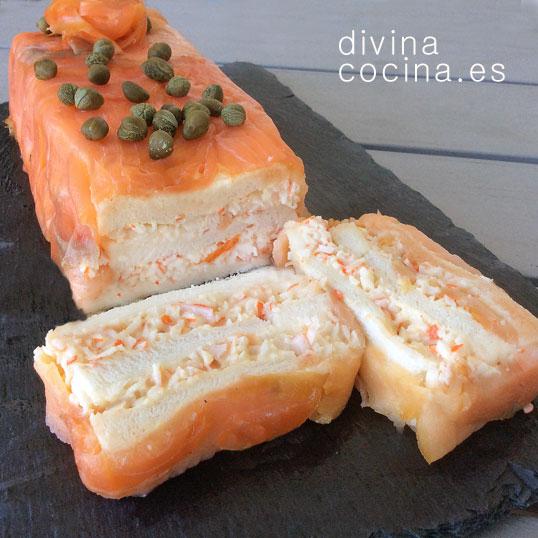 pastel de salmon y pan de molde