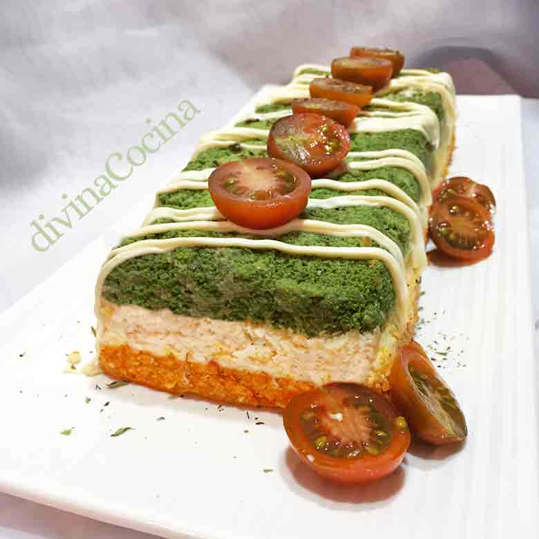 pastel de verduras por capas