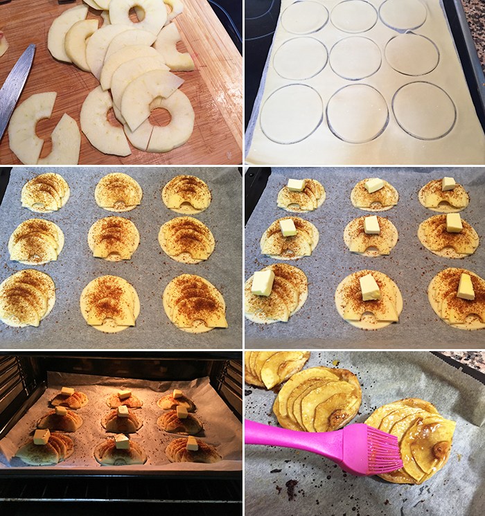 pasteles de manzana y hojaldre