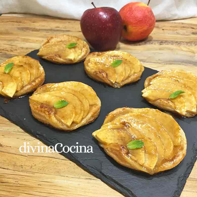 receta pasteles de manzana y hojaldre