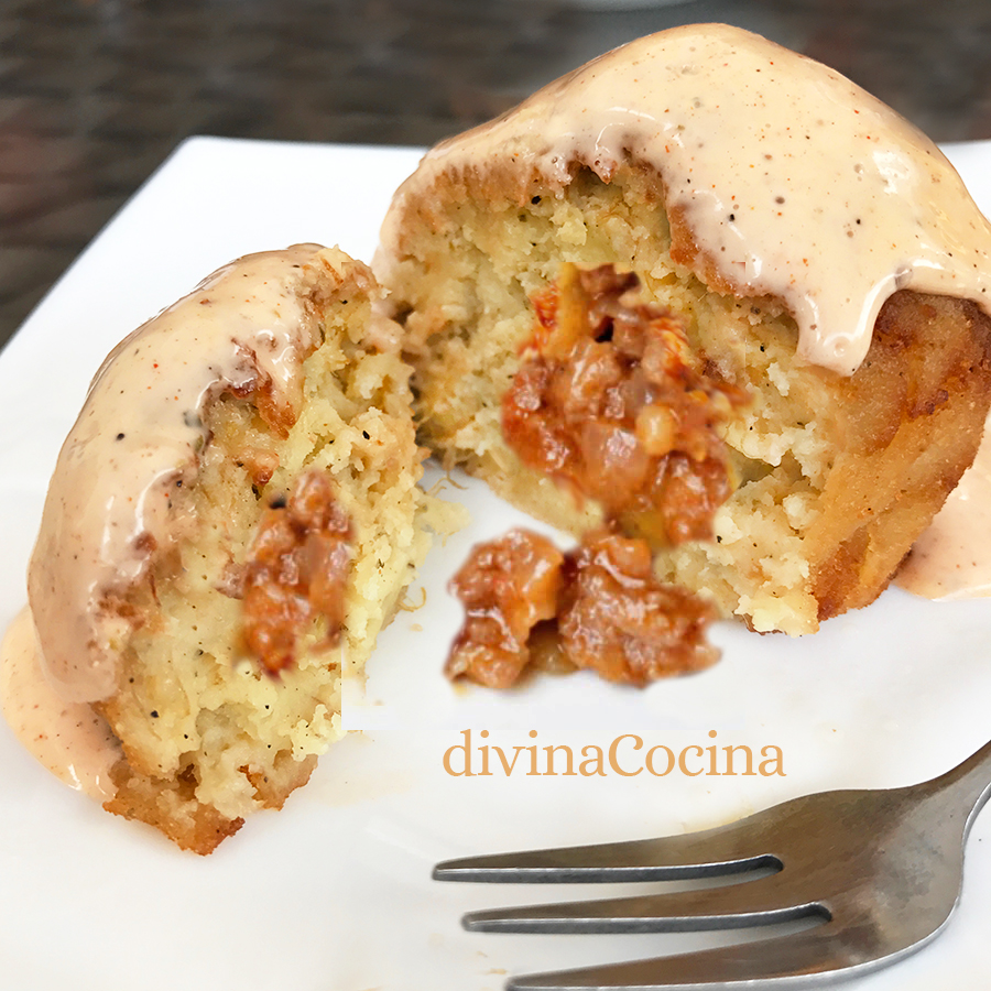 receta de patatas bomba rellenas de carne