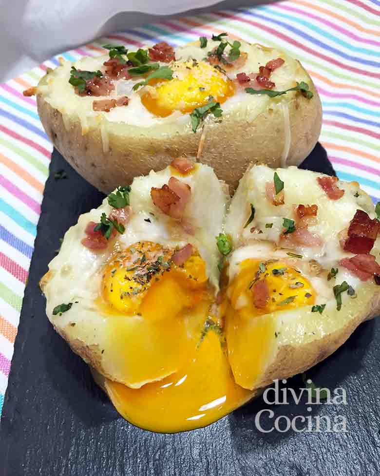 Patatas rellenas de Huevo - Receta de DIVINA COCINA