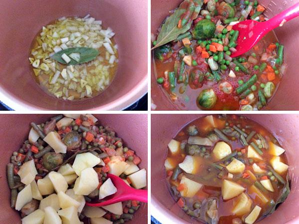 patatas con menestra de verduras paso a paso