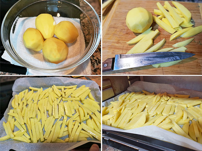 patatas fritas en el horno  paso a paso