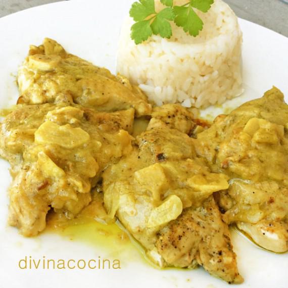 Pechugas de pollo al curry - Receta de DIVINA COCINA