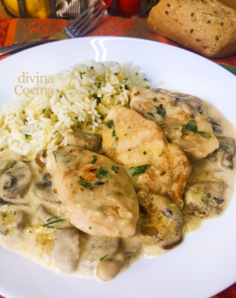 Pechugas con nata y champiñones - Receta de DIVINA COCINA Pechugas con nata y champiñones - Receta de DIVINA COCINA