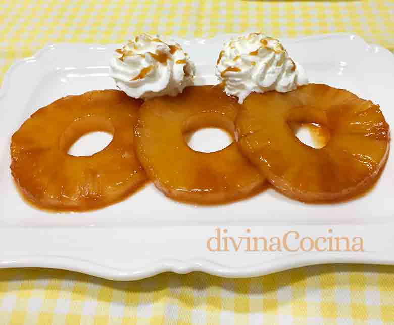 receta piña caramelizada a la miel