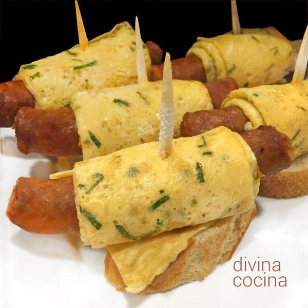 pinchos de chistorra en camisa