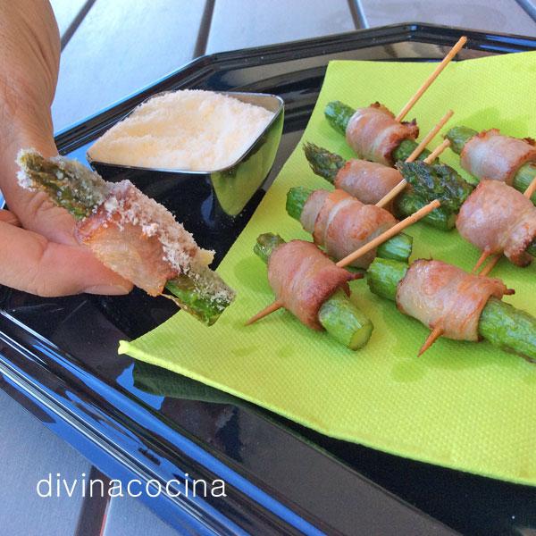 receta de pinchos de esparragos y bacon