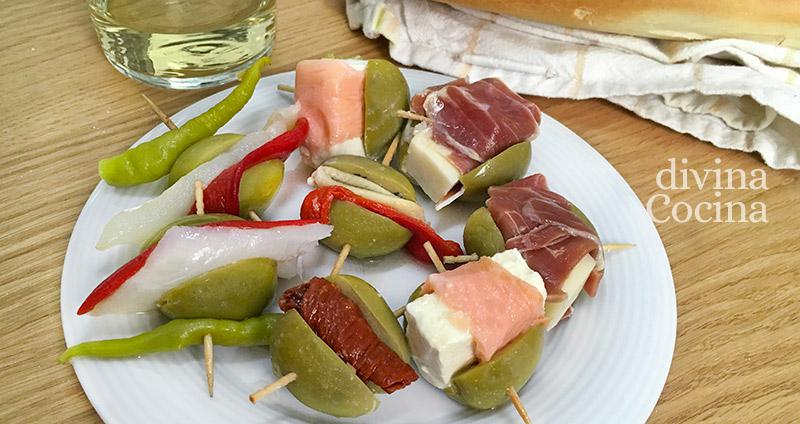 aceitunas rellenas banderillas