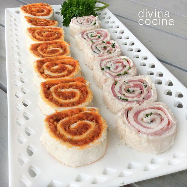 Espirales de pan de molde - Receta de DIVINA COCINA