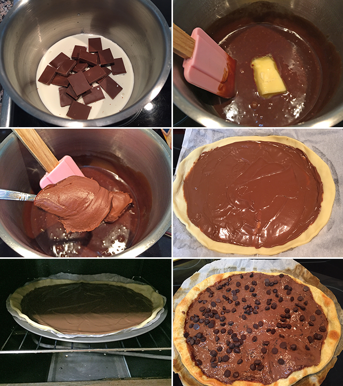 pizza de chocolate paso a paso