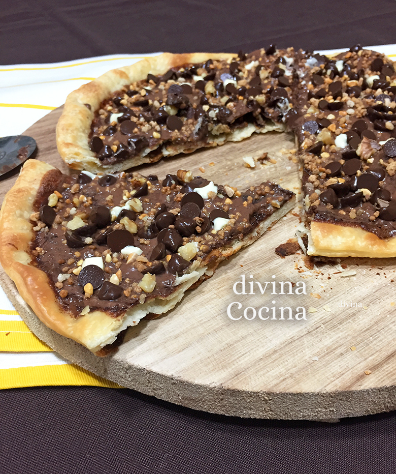 pizza de chocolate porcion