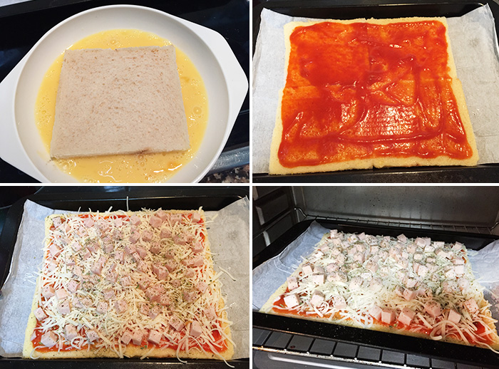 pizza pan de molde paso a paso