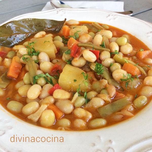 pochas estofadas con verduras