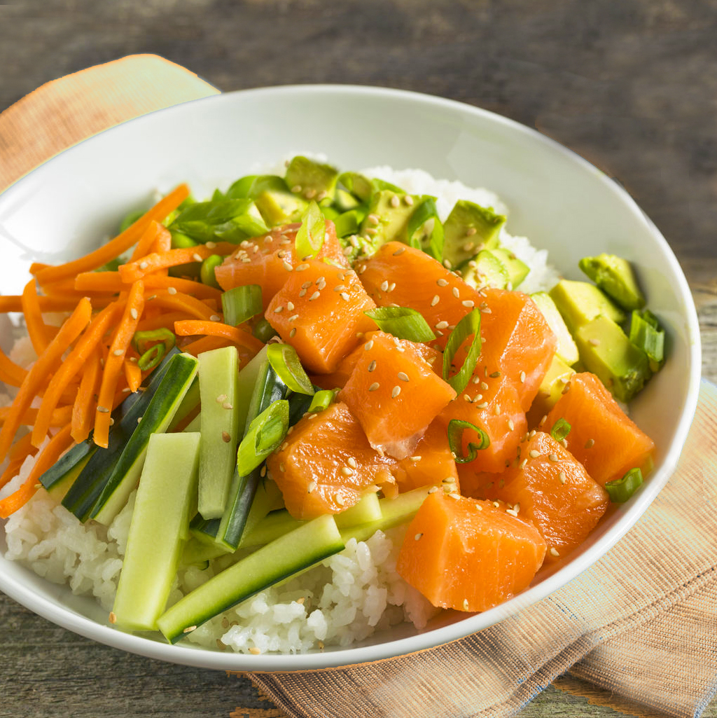 receta de poke bowl de salmon 