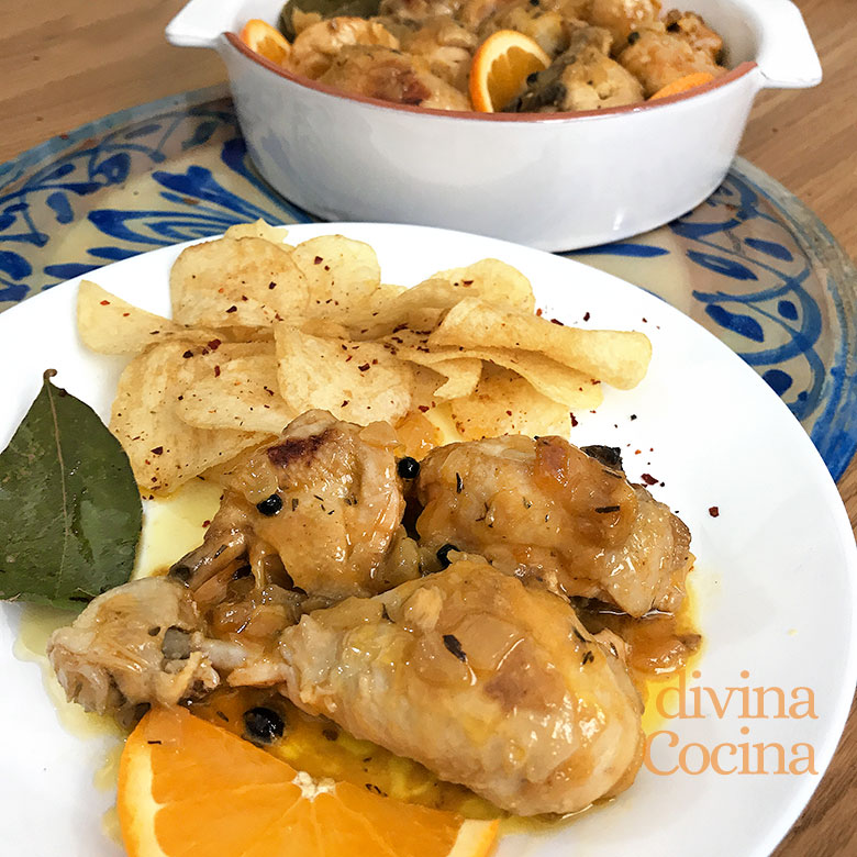 pollo guisado a la naranja