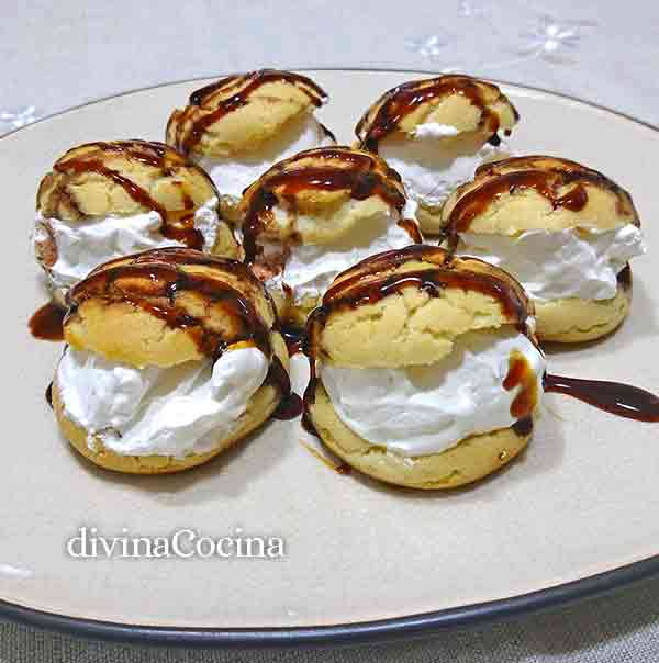 Profiteroles rellenos