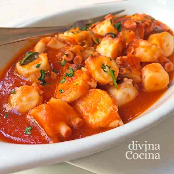 pulpo en tomate receta italiana