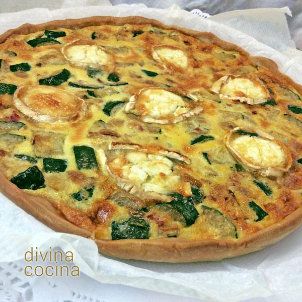 Receta quiche de calabacines jamón y queso