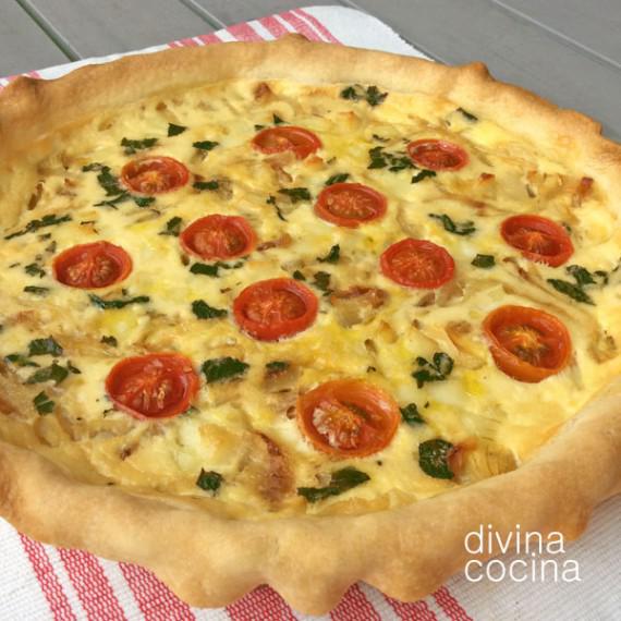 quiche de queso y cebolla