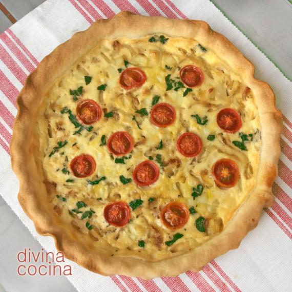 Quiche de queso y cebolla - Receta de DIVINA COCINA